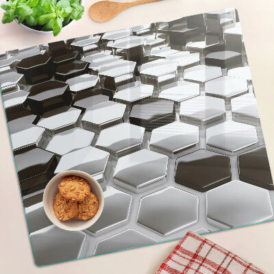 Tabla para cortar Estructuras hexagonales en tonos de gris