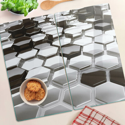 Tabla para cortar Estructuras hexagonales en tonos de gris