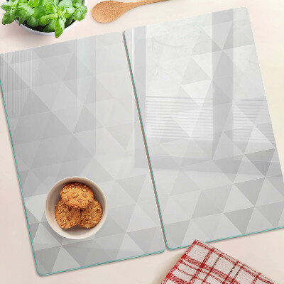 Tabla de cortar de cristal Patrones geométricos en tonos de gris