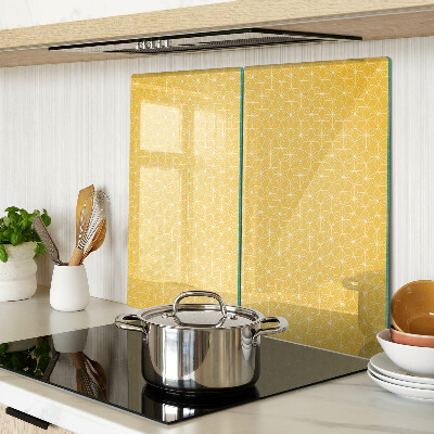 Tabla para cortar Flor de la vida sobre fondo amarillo