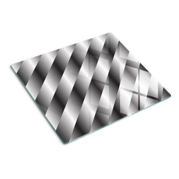 Tabla de cortar de cristal Patrones geométricos en tonos de gris