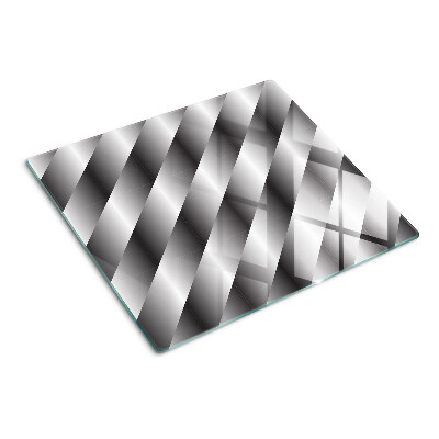 Tabla de cortar de cristal Patrones geométricos en tonos de gris