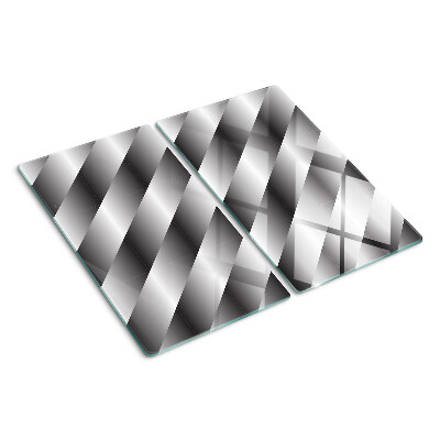 Tabla de cortar de cristal Patrones geométricos en tonos de gris