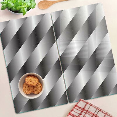 Tabla de cortar de cristal Patrones geométricos en tonos de gris