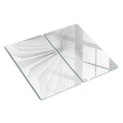 Tabla de cortar de cristal Ondas y líneas en tonos de gris.
