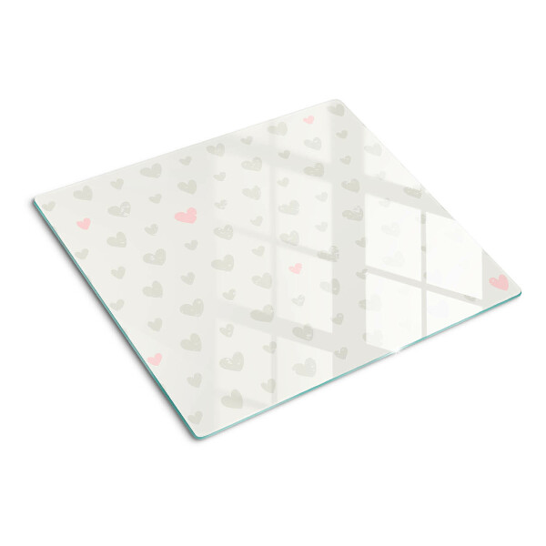 Tabla de cortar de cristal Corazones en diferentes colores