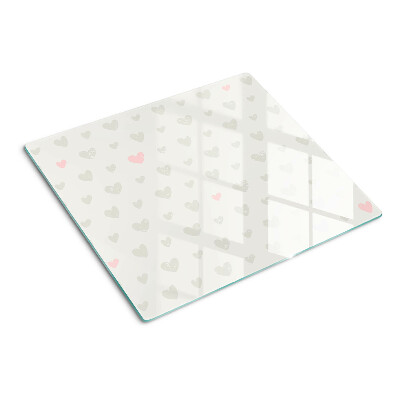 Tabla de cortar de cristal Corazones en diferentes colores