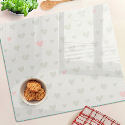 Tabla de cortar de cristal Corazones en diferentes colores