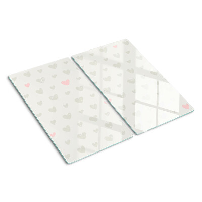 Tabla de cortar de cristal Corazones en diferentes colores