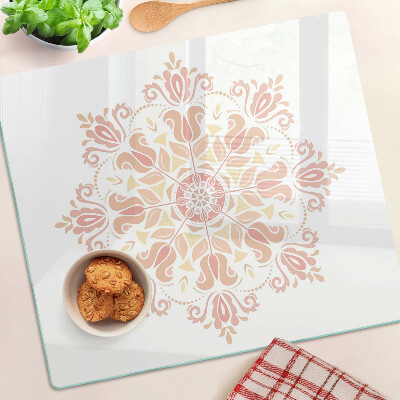 Tabla para cortar Mandala en tonos rosa