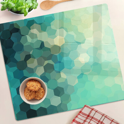 Tabla para cortar Hexágonos geométricos en tonos azules