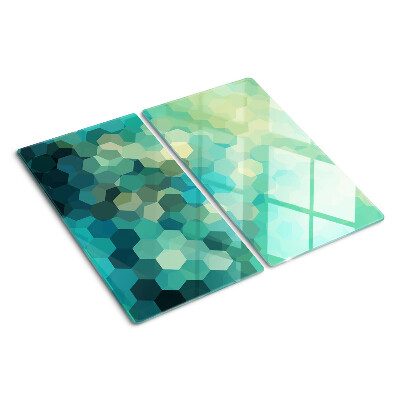 Tabla para cortar Hexágonos geométricos en tonos azules