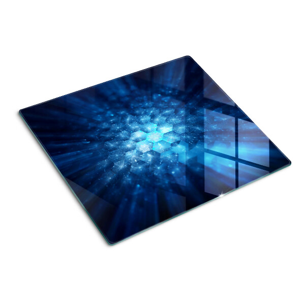 Tabla de cortar de cristal rayos de luz azul