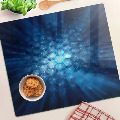 Tabla de cortar de cristal rayos de luz azul