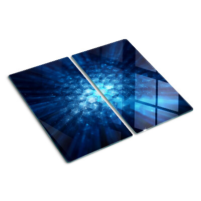 Tabla de cortar de cristal rayos de luz azul