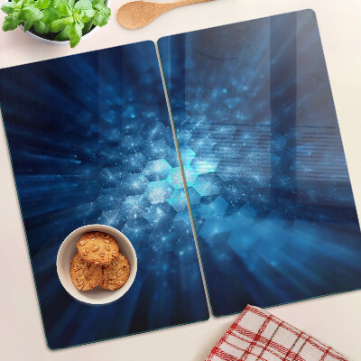 Tabla de cortar de cristal rayos de luz azul