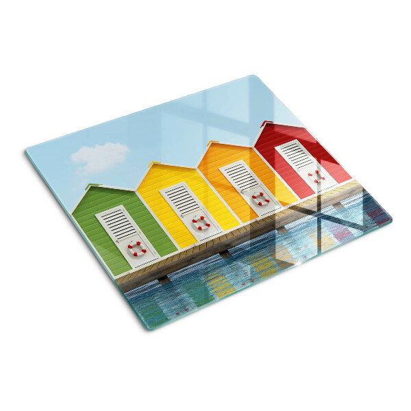 Tabla para cortar Casas coloridas junto al mar