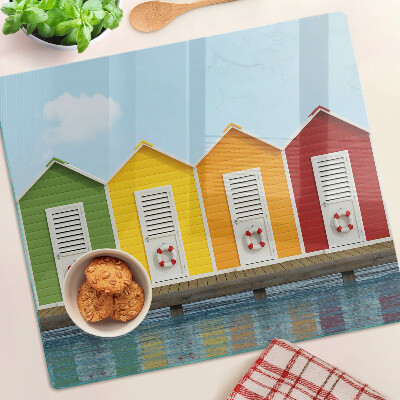 Tabla para cortar Casas coloridas junto al mar