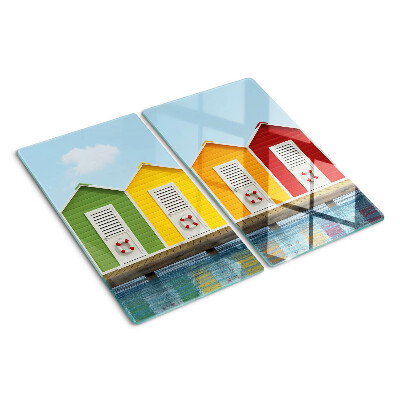 Tabla para cortar Casas coloridas junto al mar