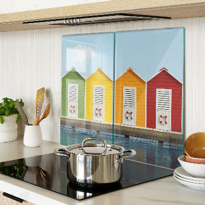 Tabla para cortar Casas coloridas junto al mar
