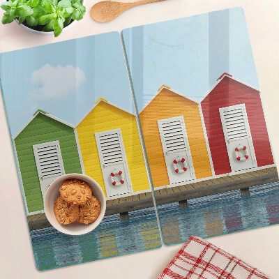 Tabla para cortar Casas coloridas junto al mar