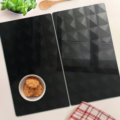 Tabla de cortar de cristal Patrones geométricos en tonos negros