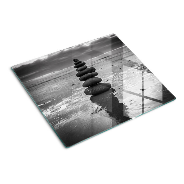 Tabla para cortar Piedras de playa en blanco y negro