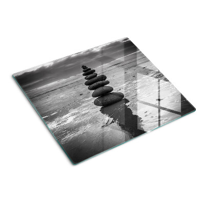 Tabla para cortar Piedras de playa en blanco y negro