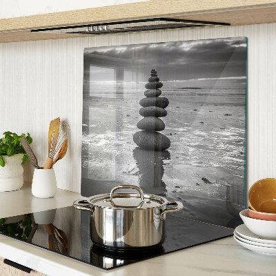 Tabla para cortar Piedras de playa en blanco y negro