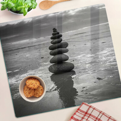 Tabla para cortar Piedras de playa en blanco y negro