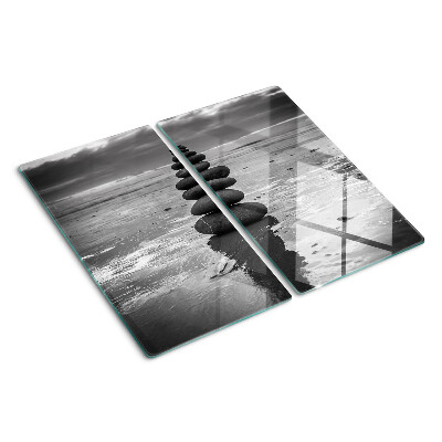 Tabla para cortar Piedras de playa en blanco y negro