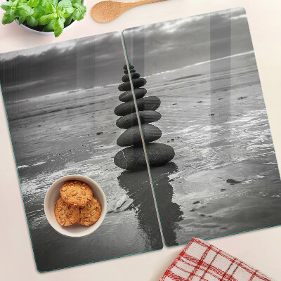 Tabla para cortar Piedras de playa en blanco y negro