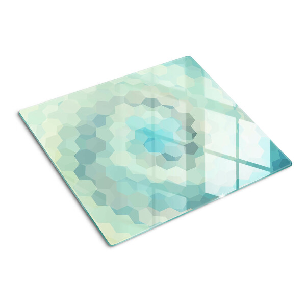 Tabla de cortar de cristal Formas geométricas en tonos azules