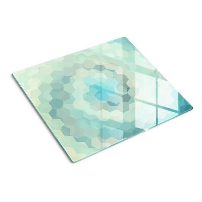 Tabla de cortar de cristal Formas geométricas en tonos azules