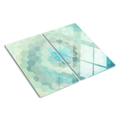Tabla de cortar de cristal Formas geométricas en tonos azules