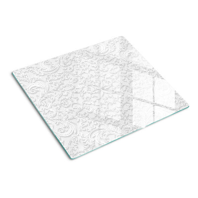 Tabla de cortar de cristal Patrón floral con ondas