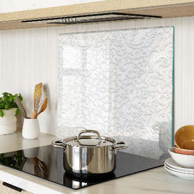 Tabla de cortar de cristal Patrón floral con ondas