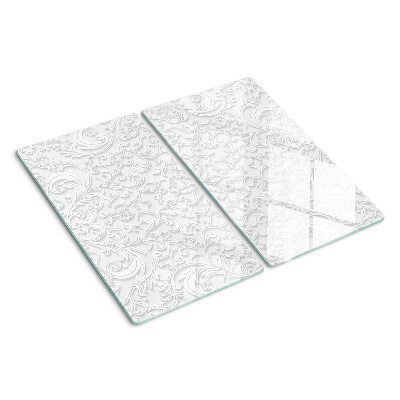 Tabla de cortar de cristal Patrón floral con ondas