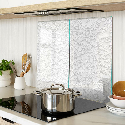 Tabla de cortar de cristal Patrón floral con ondas