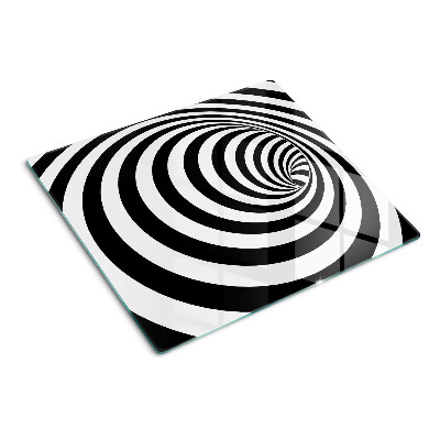 Tabla de cortar de cristal Motivo espiral en blanco y negro