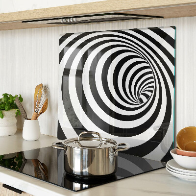 Tabla de cortar de cristal Motivo espiral en blanco y negro