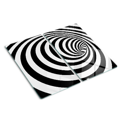 Tabla de cortar de cristal Motivo espiral en blanco y negro