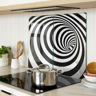 Tabla de cortar de cristal Motivo espiral en blanco y negro