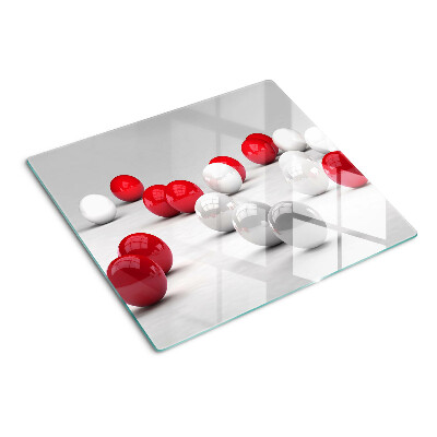 Tabla para cortar Bolas rojas y blancas