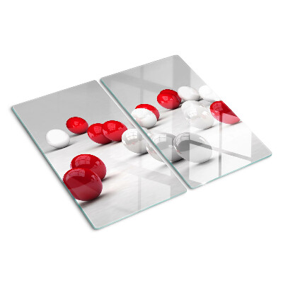 Tabla para cortar Bolas rojas y blancas