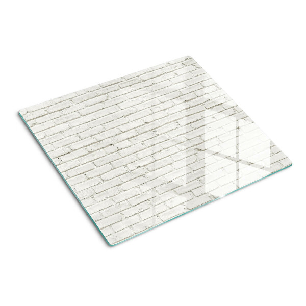 Tabla de cortar de cristal Pared de ladrillo en color blanco