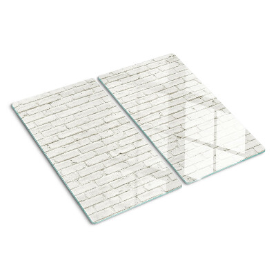 Tabla de cortar de cristal Pared de ladrillo en color blanco