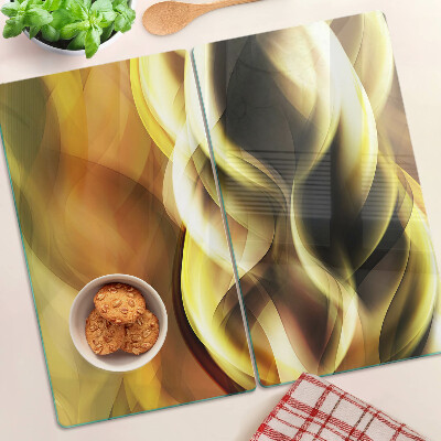 Tabla para cortar Ondas abstractas en tonos dorados