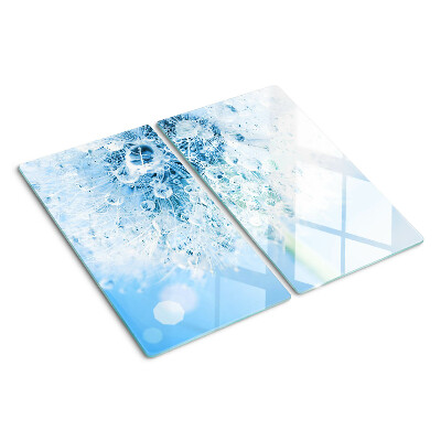 Tabla para cortar Flor de diente de león con gotas de agua
