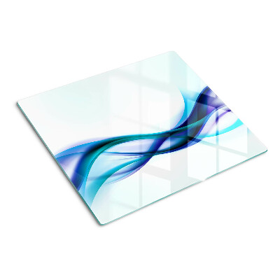Tabla de cortar de cristal Olas en tonos azules y turquesas